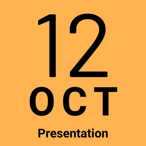 yellow background with 12 oct presentation