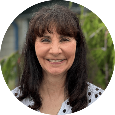 smiling woman with dark hair