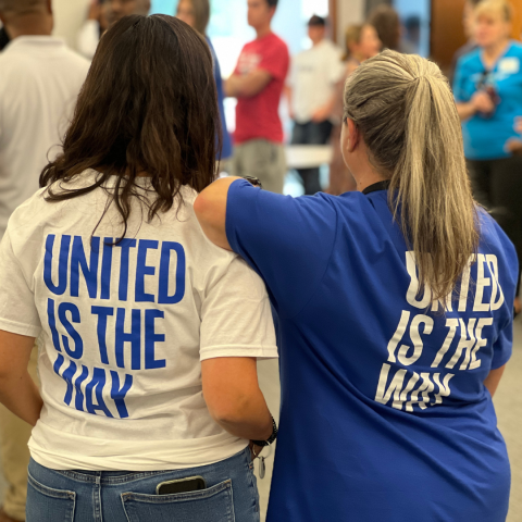 two women wearing united way shirts